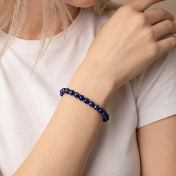 Bratara cu Pietre Semipretioase Naturale Lapis Lazuli de 6mm, unisex [3]