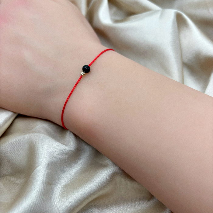 Brățară Mărțișor cu biluță din AUR 14K și Onix [2]