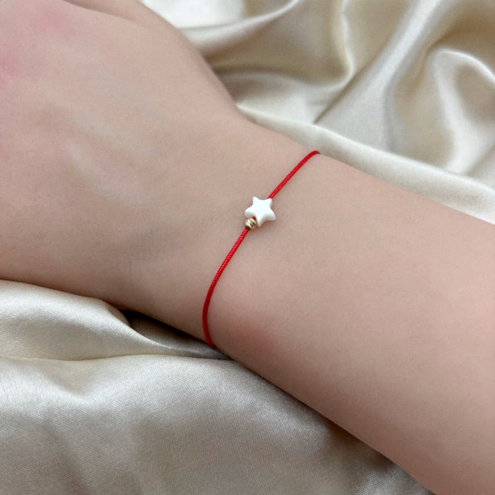 Brățară Mărțișor cu biluță din Aur 14K și Steluță din Sidef [2]