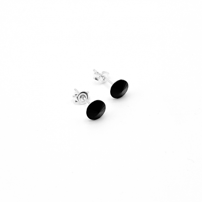 Cercei din Argint 925 cu Cristale Swarovski Negre [3]