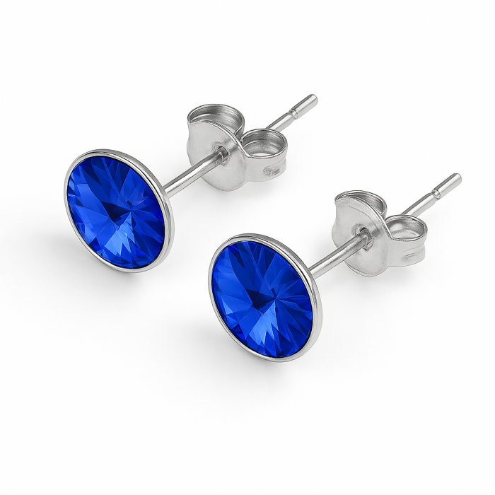 Cercei din Argint 925 cu Cristale Swarovski Albastre [2]