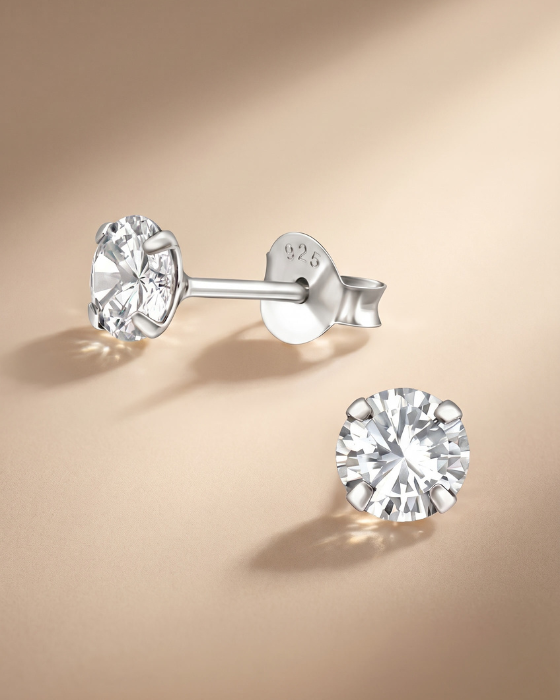 Cercei din Argint 925 cu Cristale Zirconia Argintii [4]