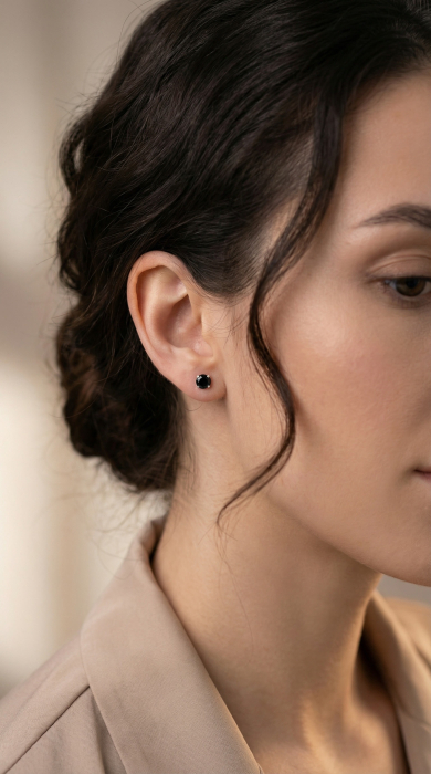 Cercei din Argint 925 cu Cristale Zirconia Negre [3]