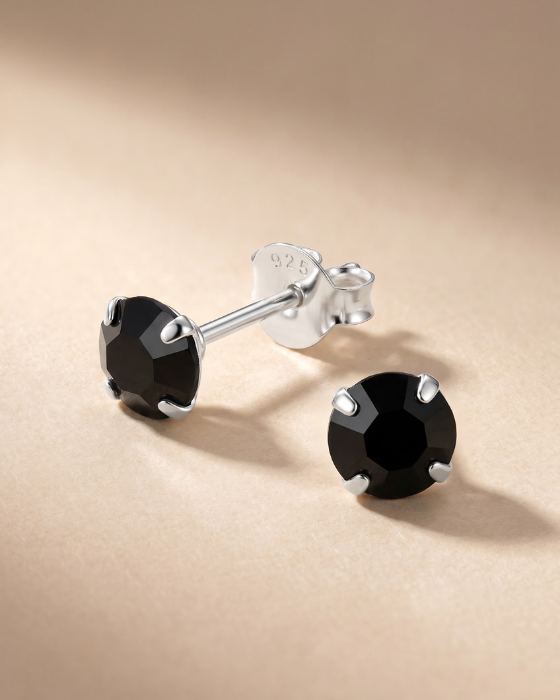 Cercei din Argint 925 cu Cristale Zirconia Negre [2]