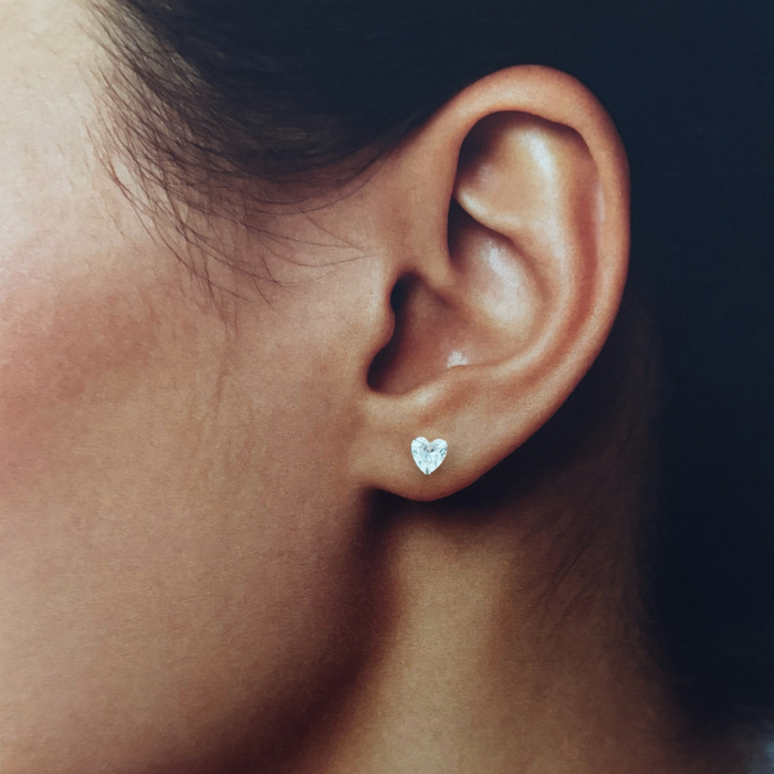 Cercei din Argint 925 cu Inimi de Cristal Argintii [3]