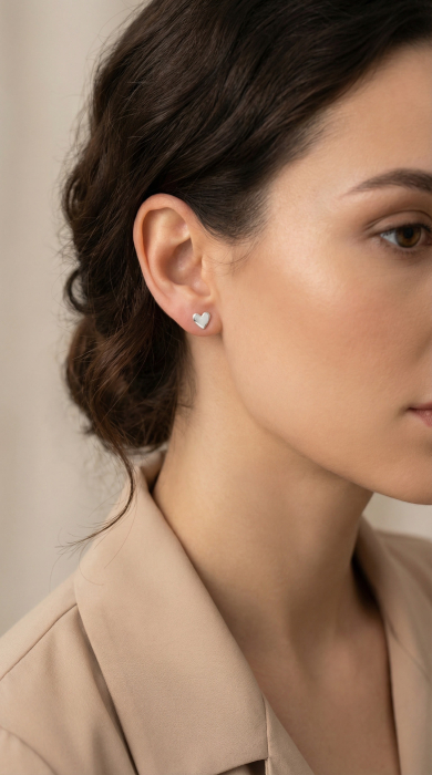 Cercei din Argint 925 cu Inimioare de 6mm [3]