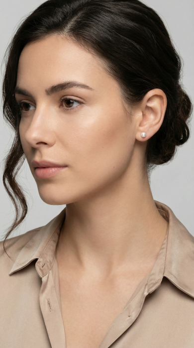 Cercei din Argint 925 cu Perle Naturale 6mm [2]