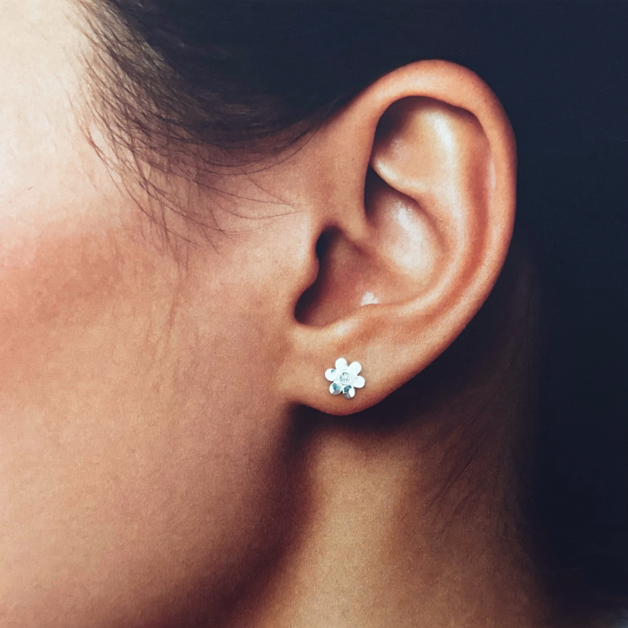 Cercei din Argint 925 Flori cu Cristale [3]