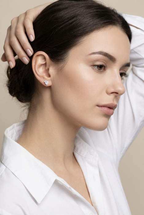 Cercei din Argint 925 Inimi cu Cristale [3]