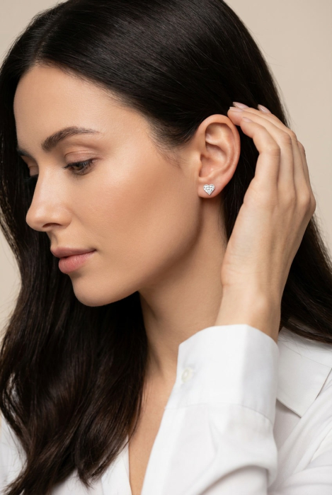 Cercei din Argint 925 Inimi Texturate [3]