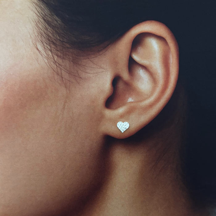Cercei din Argint 925 Inimi Texturate [3]