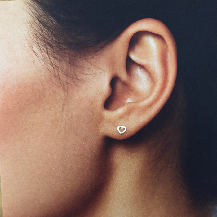 Cercei din Argint 925 Mini Inimioare Decupate [3]