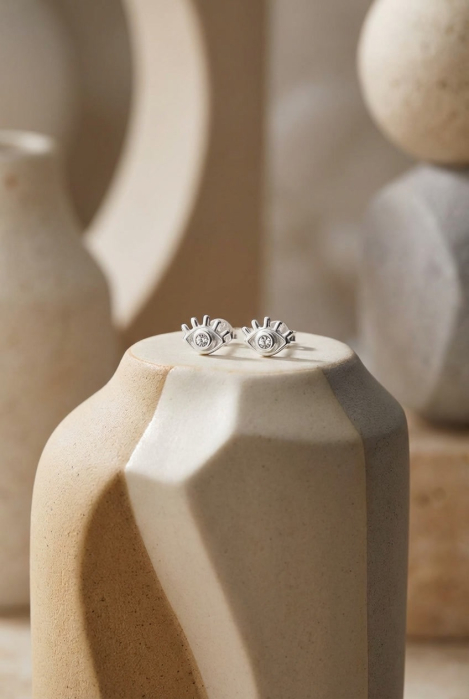 Cercei din Argint 925 Ochi cu Cristale [2]