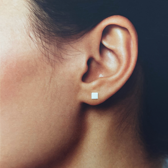 Cercei din Argint 925 Patrat Texturat [3]