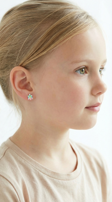 Cercei Pentru Copii cu Broasca Testoasa din Argint 925 [2]