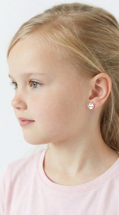 Cercei Pentru Copii cu Unicorn Alb din Argint 925 [2]