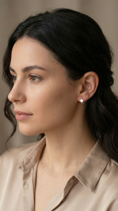 Cercei Rotunzi din Argint 925 cu Stele [2]