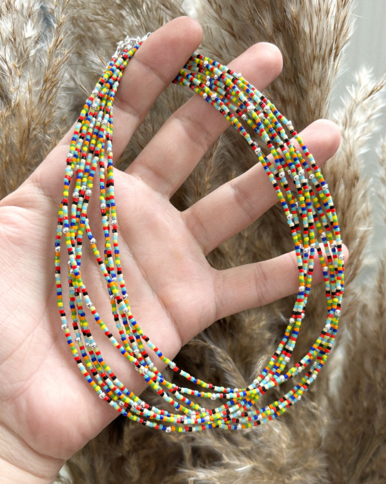 Colier cu bile din Argint 925 si margele Miyuki multicolor [4]