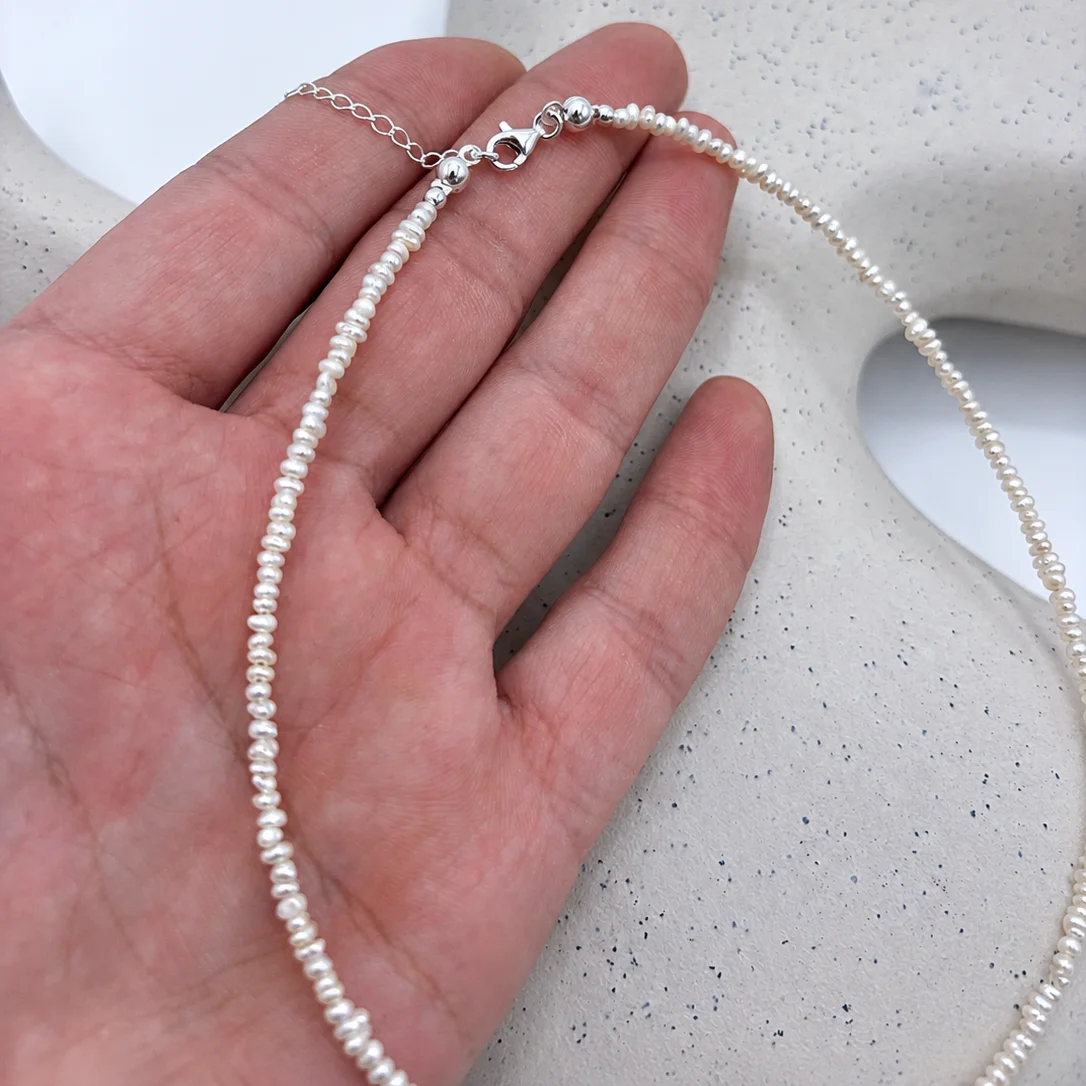 Colier cu Perle Naturale de Cultura Albe si Accesorii din Argint 925 [3]