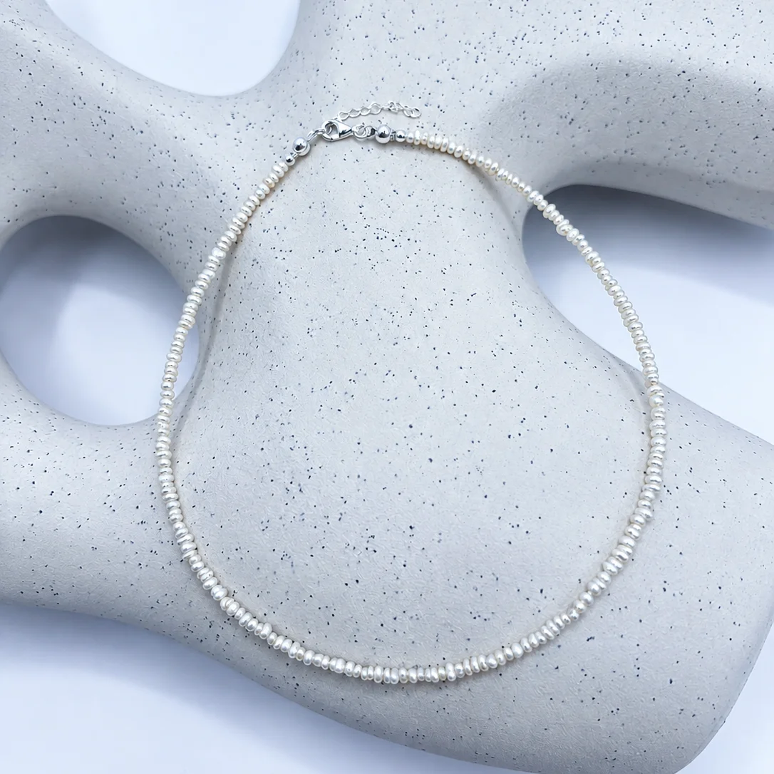 Colier cu Perle Naturale de Cultura Albe si Accesorii din Argint 925 [4]