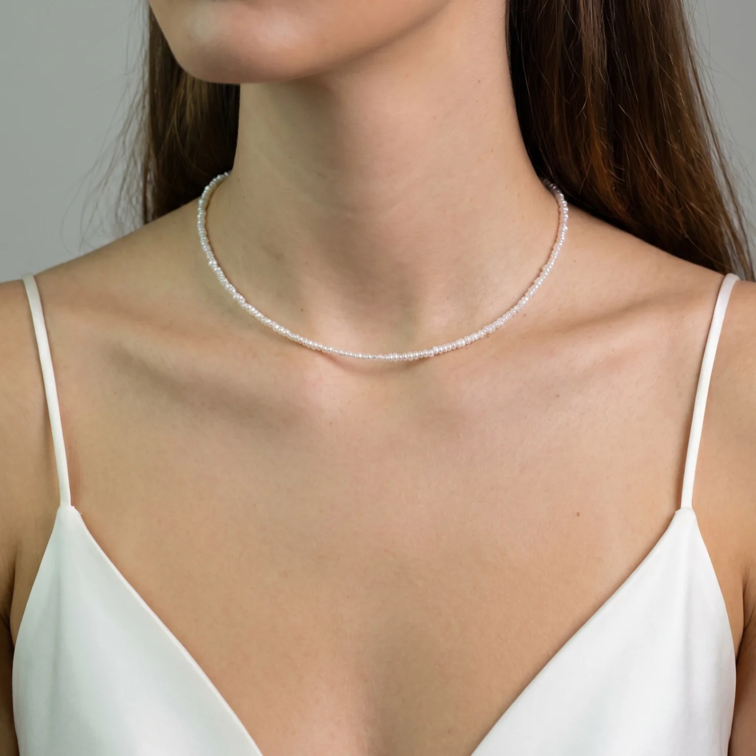 Colier cu Perle Naturale de Cultura Albe si Accesorii din Argint 925 [2]