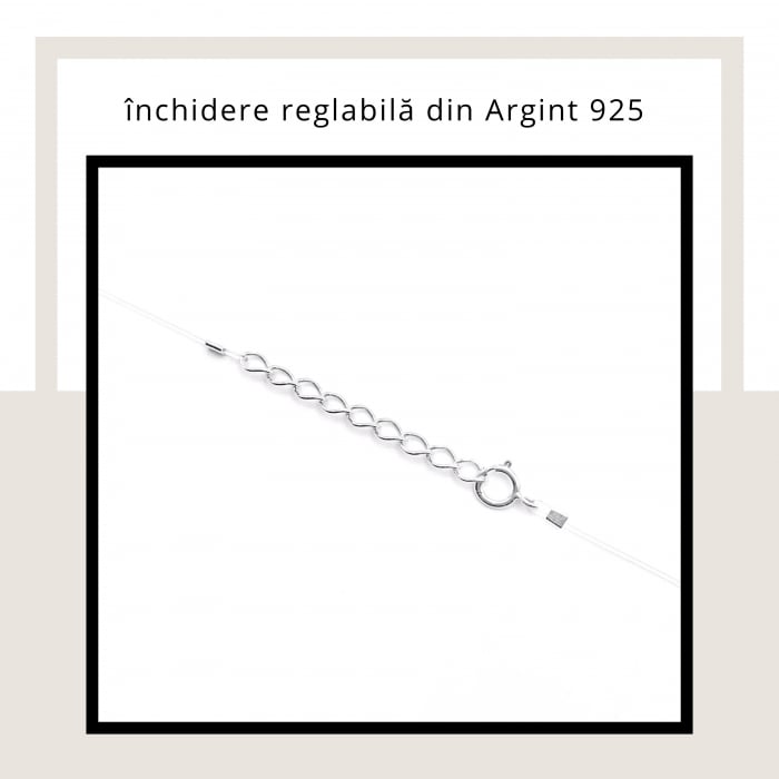 Colier fir transparent cu pandantiv Cruce Stilizata din Argint 925 [2]