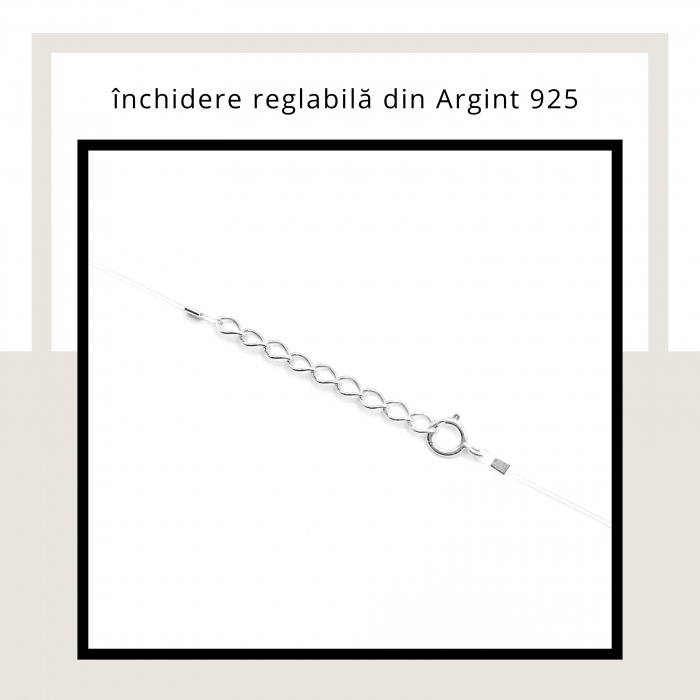 Colier fir transparent cu pandantiv Formula chimica Dopamina din Argint 925 [2]