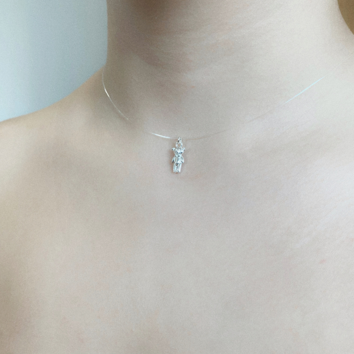 Colier fir transparent cu pandantiv Ursulet din Argint 925 [2]
