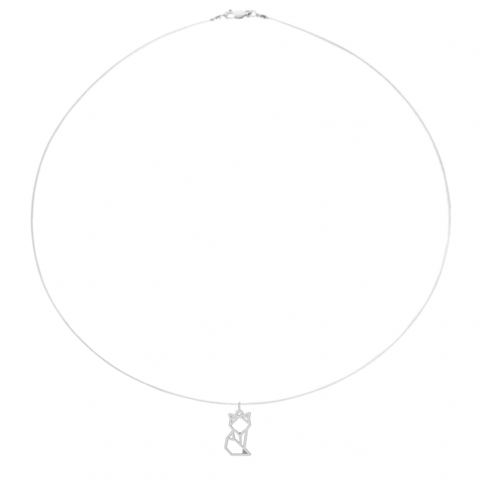 Colier fir transparent cu pandantiv Vulpe din Argint 925 [1]