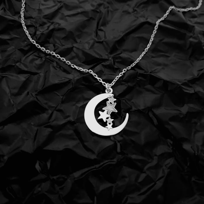 Lantisor cu pandantiv Luna si Stele din Argint 925 [2]