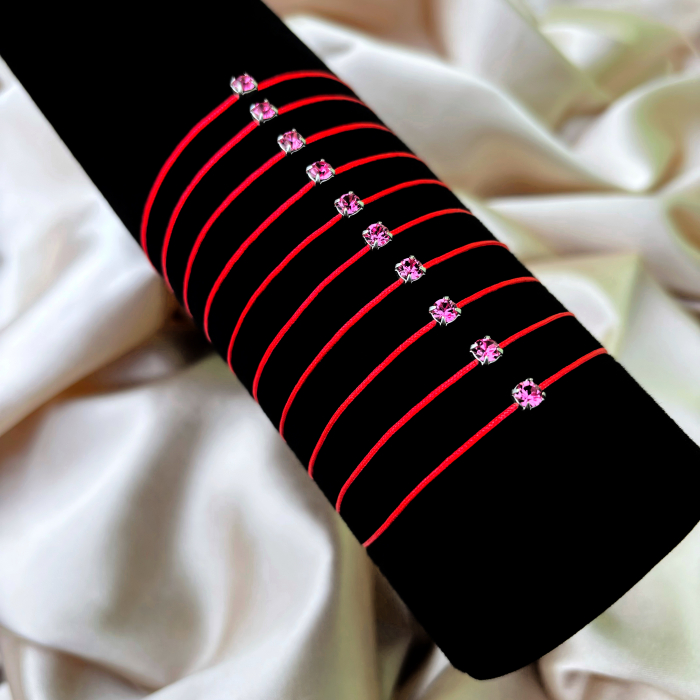 Set 10 Brățări Mărțisor cu Cristale Swarovski Roz [3]