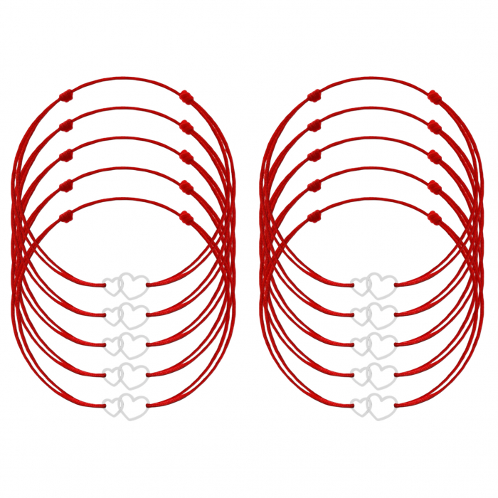 Set 10 Bratari Martisor cu Inimi din Argint 925 [1]