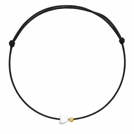 Brățări de picior cu Aur - Bratara de picior cu o biluta din AUR 14K si Inimioara din Sidef