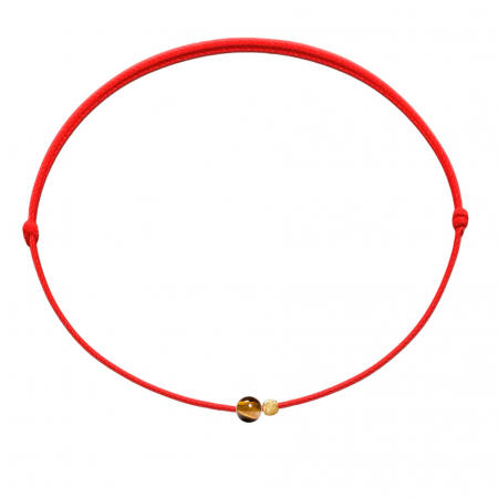 Aur 14K - Brățară Mărțișor cu biluță din AUR 14K și Ochi de Tigru