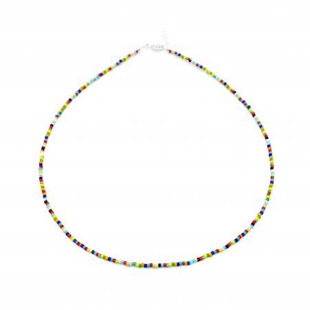 Coliere cu mărgele colorate - Colier cu margele Miyuki Multicolor si inchidere din Argint 925