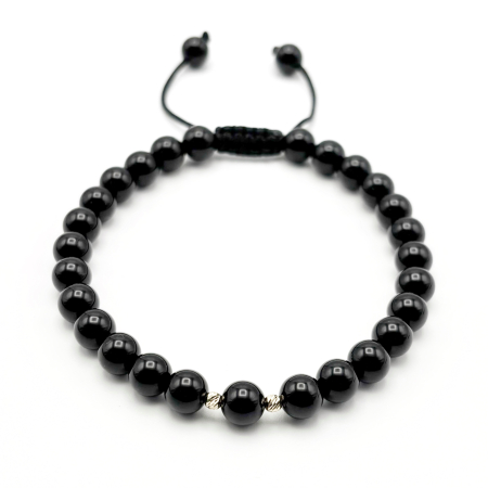 BRĂȚĂRI - Bratara cu bile din AUR 14K si pietre naturale Onix