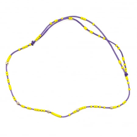 Brățări de picior cu Aur - Bratara de picior cu bile din AUR 14K si Margele Miyuki Galbene