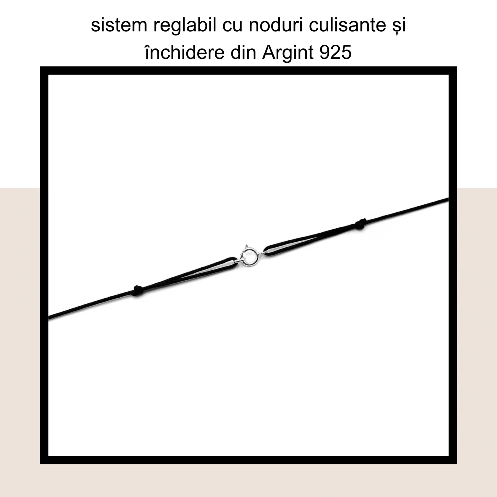 Colier cu snur si pandantiv Inima cu Raze din Argint 925 [1]