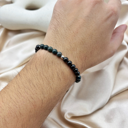 Bratara cu bile din Argint 925 si pietre naturale Onix si Agat Indian [1]