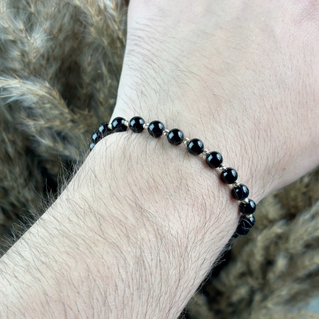 Bratara cu 10 bile din AUR 14K si Onix de 6mm [2]