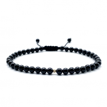 Brățări cu pietre semiprețioase (toate) - Bratara cu bila din AUR 14K si Onix