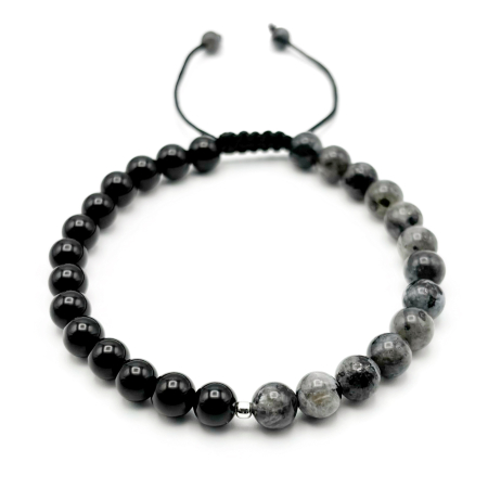 BRĂȚĂRI - Bratara cu bila din Argint 925 si pietre naturale Onix si Labradorit