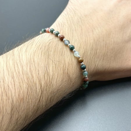 Bratara cu bile din Argint 925 si Agat Indian [3]