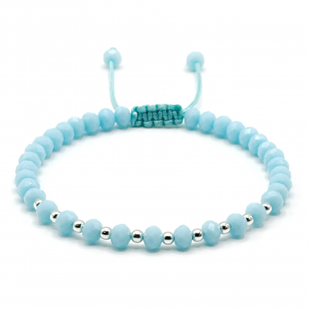 NOUTĂȚI - Bratara cu bile din Argint 925 si cristale Baby Blue