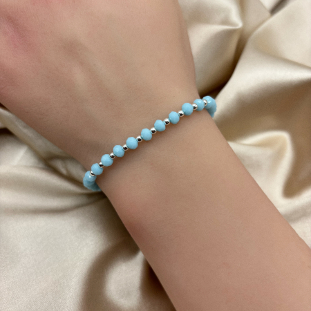 Bratara cu bile din Argint 925 si cristale Baby Blue [2]