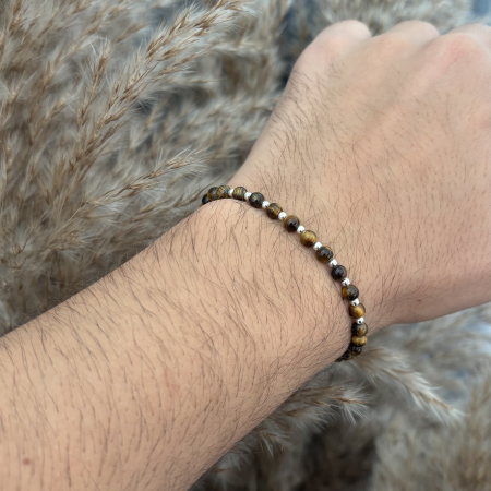 Bratara cu bile din Argint 925 si Ochi de Tigru [2]