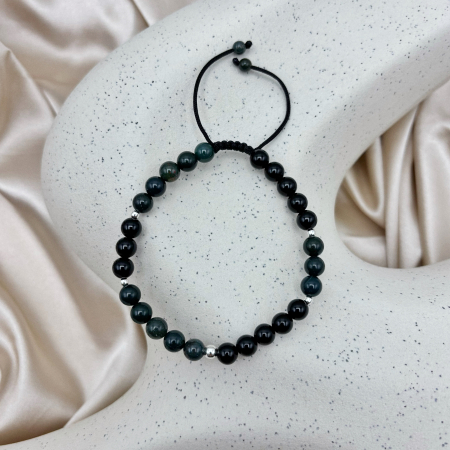 Bratara cu bile din Argint 925 si pietre naturale Onix si Agat Indian [2]