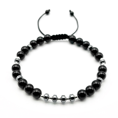 BRĂȚĂRI - Bratara cu bile din Argint 925 si pietre Onix si Hematit