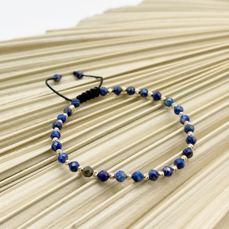 Bratara cu bile din AUR 14K si Lapis Lazuli [1]