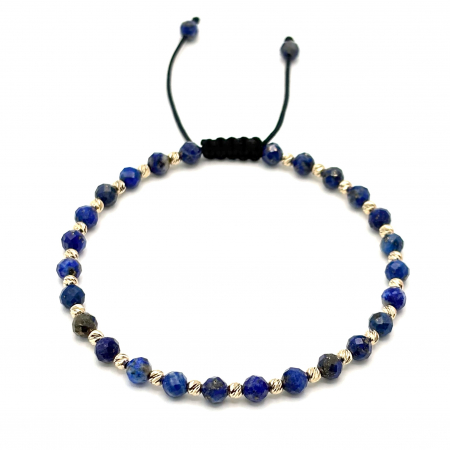 NOUTĂȚI - Bratara cu bile din AUR 14K si Lapis Lazuli